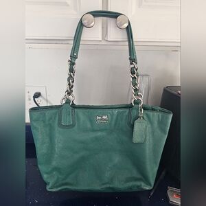 Coach Emerald Green Leather Tote